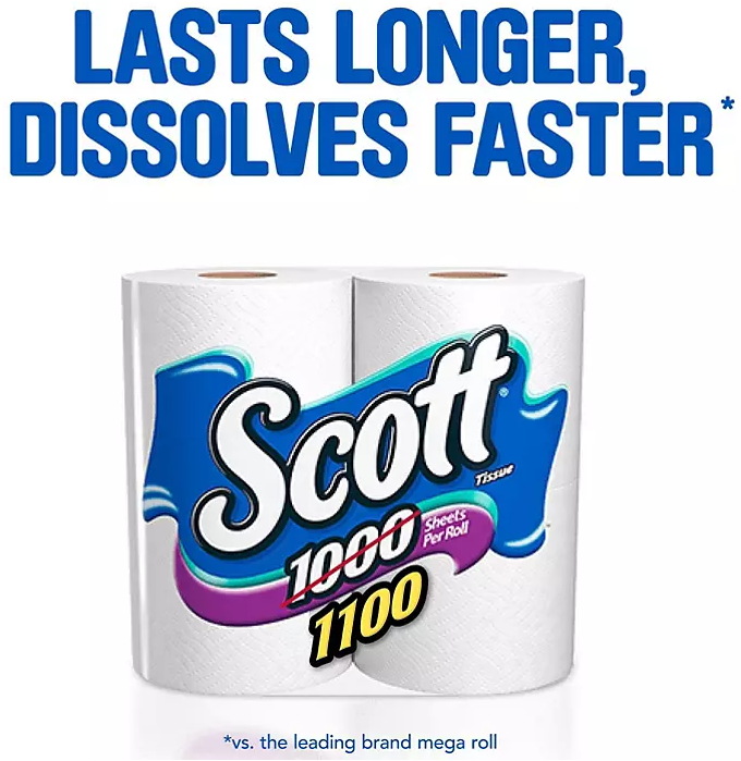 Scott 1100 1-Ply Toilet Paper (1100 sheets/roll, 36 rolls)