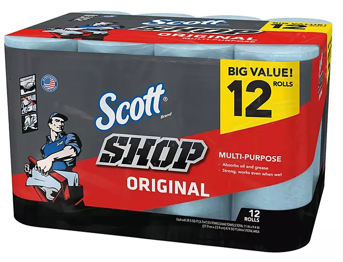Scott Shop Towels Original (55 sheets/roll, 12 rolls) - Eshop House LLC