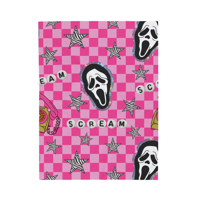 Scream pink check Blanket
