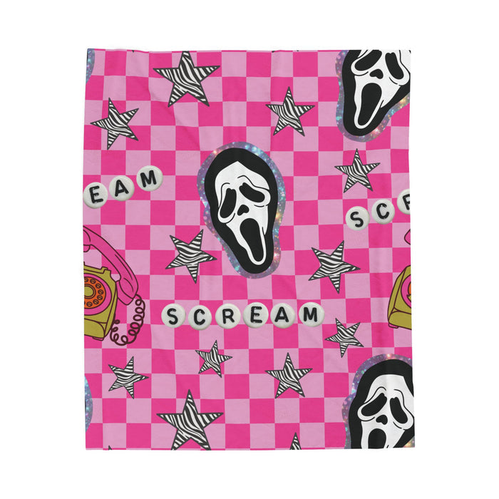 Scream pink check Blanket
