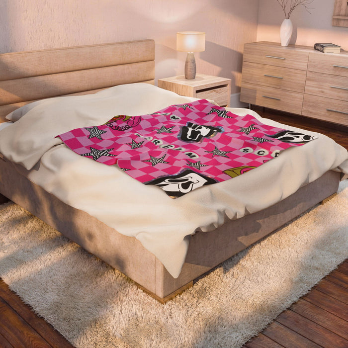 Scream pink check Blanket