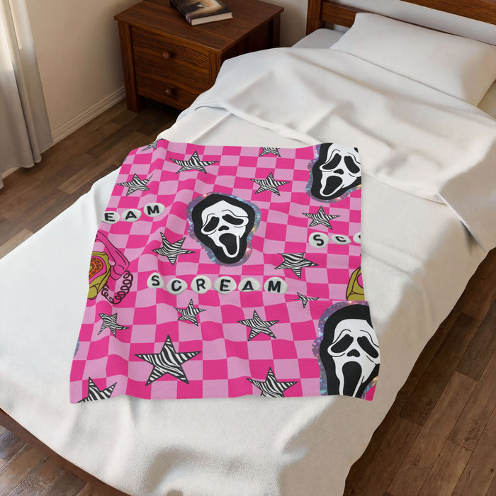Scream pink check Blanket