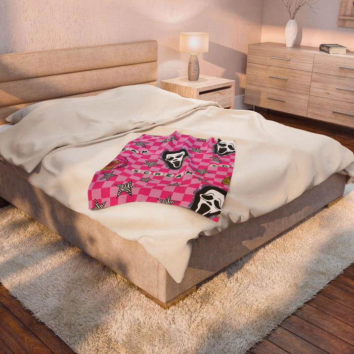 Scream pink check Blanket