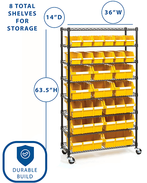 Seville Classics 24-Bin Rack with Wheels - Eshop House LLC