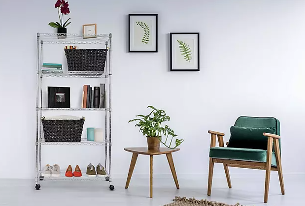 Seville Classics 5-Tier Steel Wire Shelving, 30" W x 14" D x 61.5" H