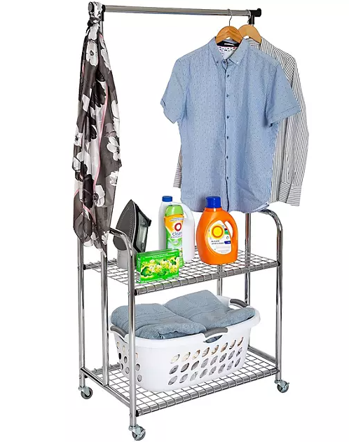 Seville Classics Home Adjustable 2-Shelf Steel Garment Rack, 31" W x 18" D