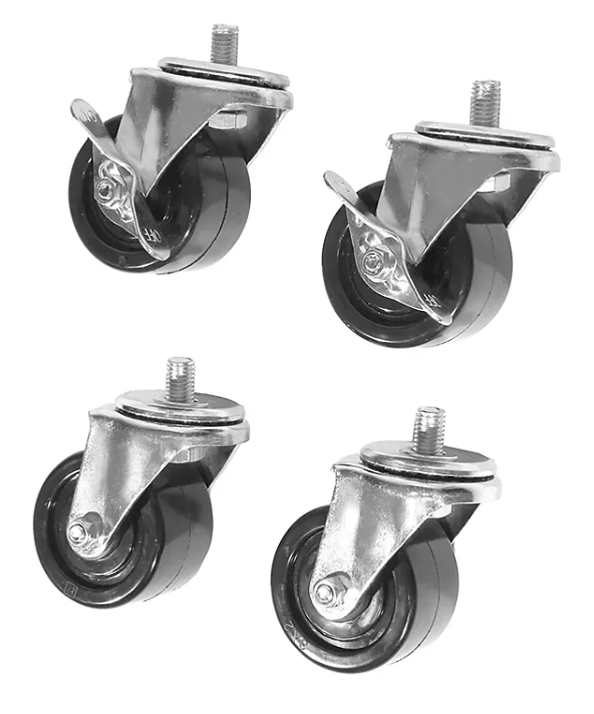 Seville Classics UltraHD 3" Rolling Swivel Wheels (Set of 4, 2 Locking)