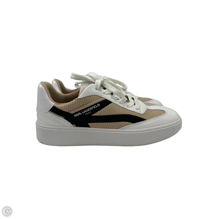 Shoes Designer By Karl Lagerfeld In Tan & White, Size: 8