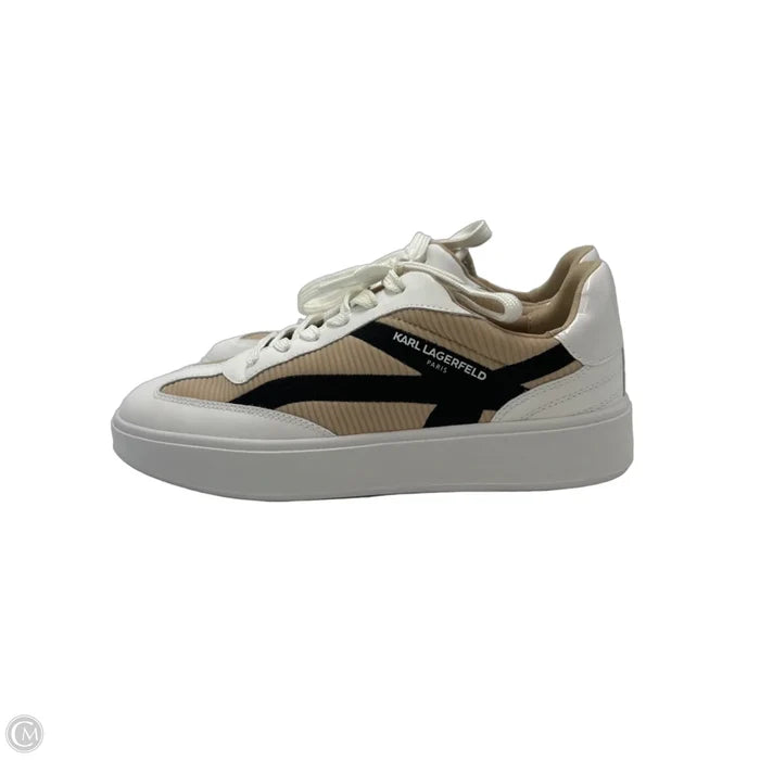 Shoes Designer By Karl Lagerfeld In Tan & White, Size: 8