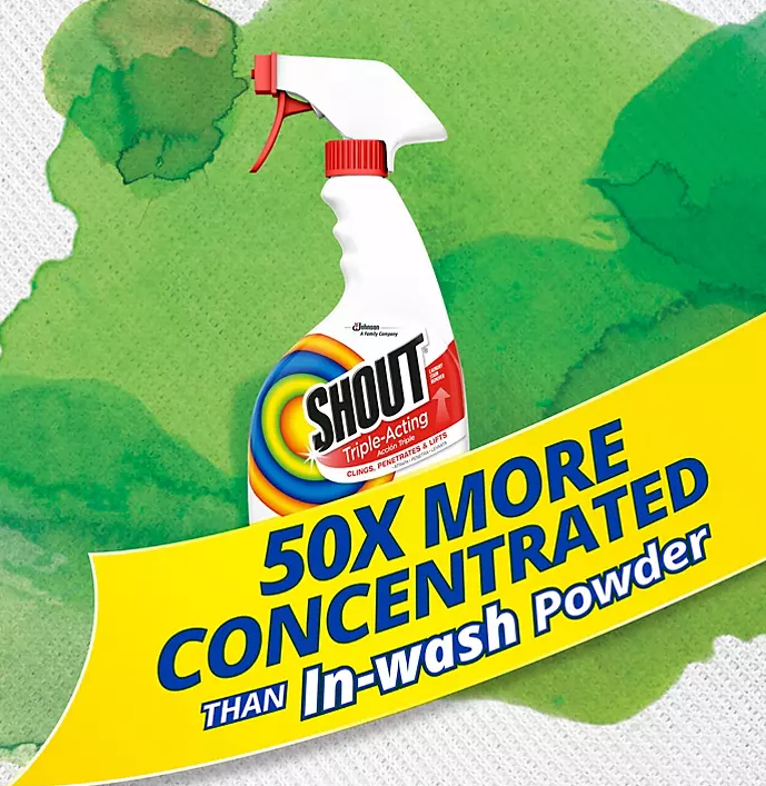 Shout Triple-Acting Laundry Stain Remover (128 fl. oz. refill + 22 fl. oz. trigger)