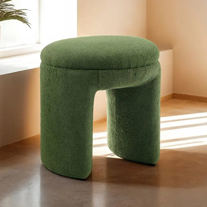 Sindre Teddy Stool – Green Shearling Fabric Denmark Home