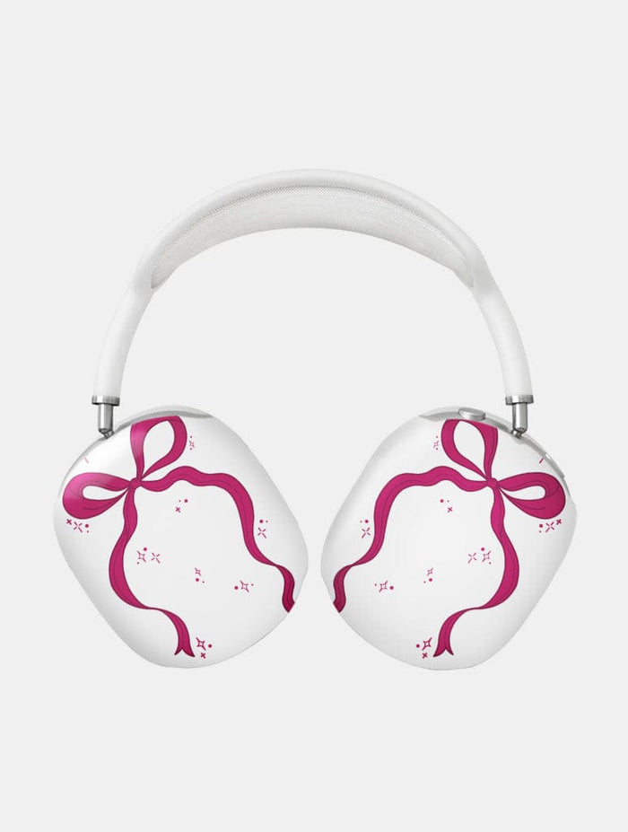 Single Burgundy Bow AirPods Max Case in Gloss AirPods Cases Skinnydip London
