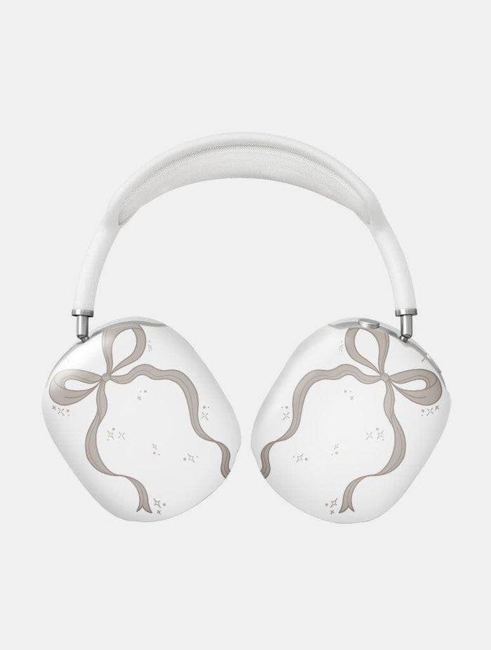 Single Neutral Bow AirPods Max Case in Gloss AirPods Cases Skinnydip London