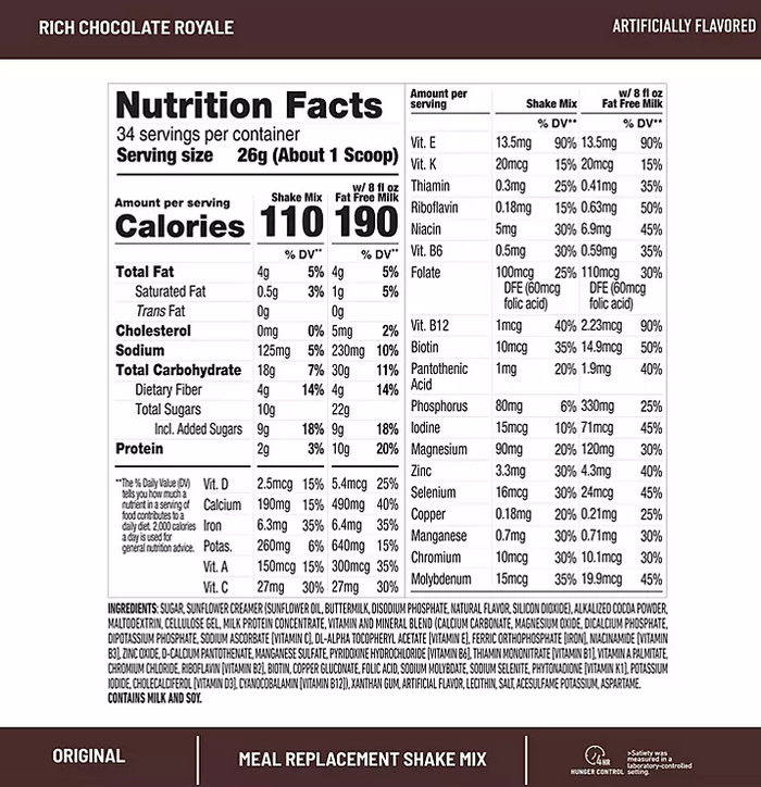SlimFast Original Chocolate Royale Shake Mix (31.18oz.) - Eshop House LLC