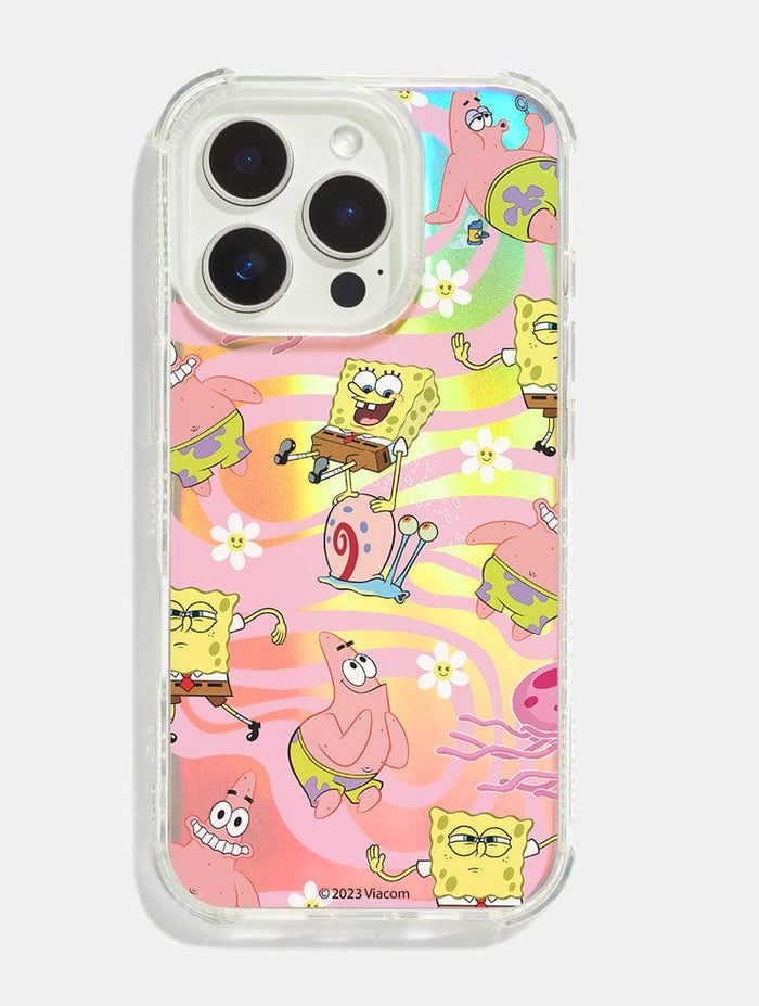 SpongeBob x Skinnydip Swirl Holo Foil Shock iPhone Case Phone Cases Skinnydip London