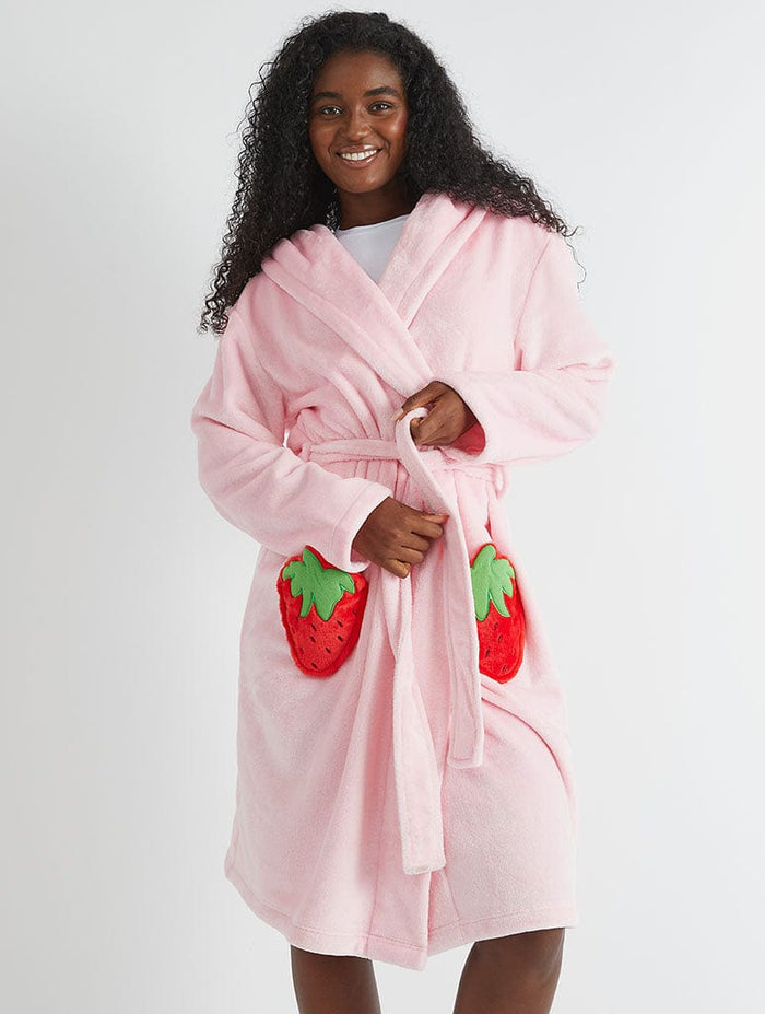Strawberry Plush Dressing Gown Lingerie & Nightwear Skinnydip London