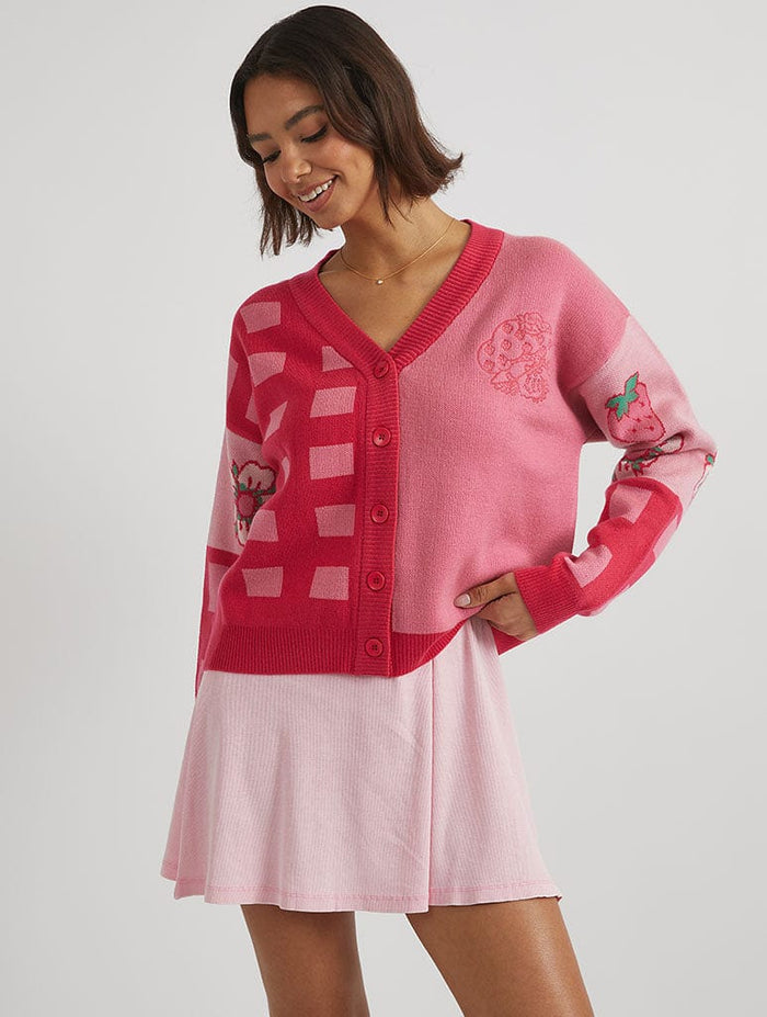 Strawberry Shortcake Knitted Cardi Jumpers & Cardigans Skinnydip London