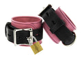 Strict Leather Pink and Black Deluxe Locking Wrist Cuffs