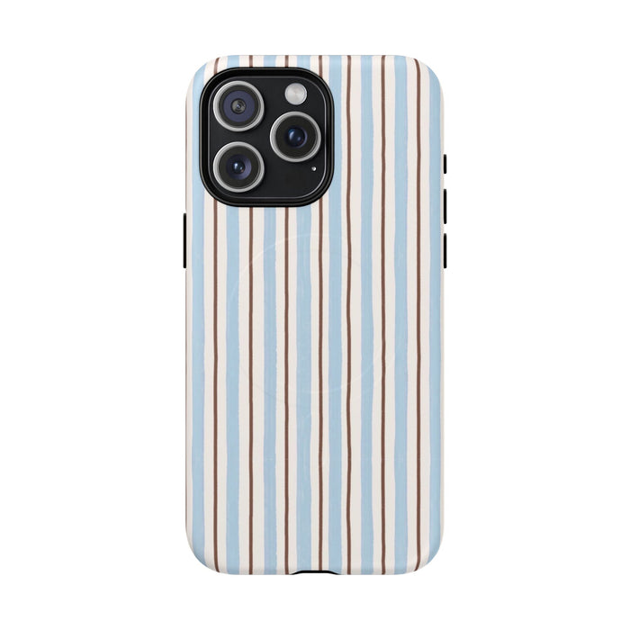 Striped Blue Tan Phone Case