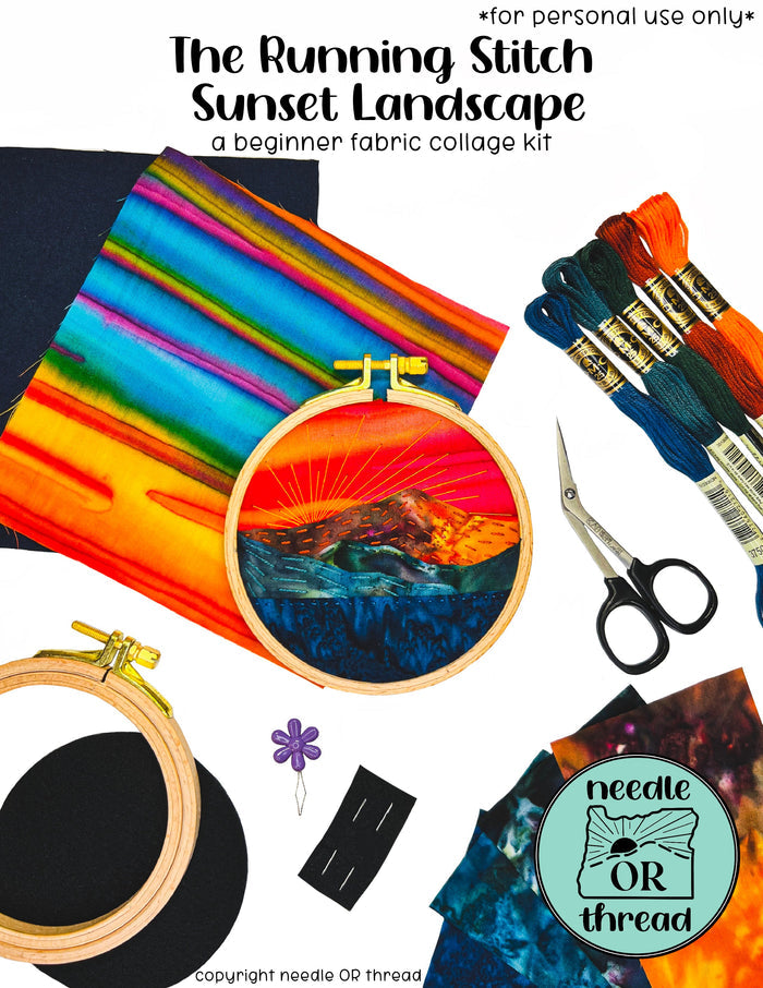 Sunset Running Stitch Kit | Needle OR Thread