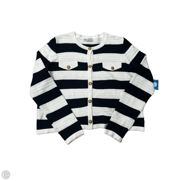 Sweater Cardigan By Grace Karin In Black & White, Size: M