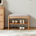 Sylvie 60cm Solid Beech Wood Entryway Shoe Cabinet/Shoe Changing Stool For Home Multiple Color