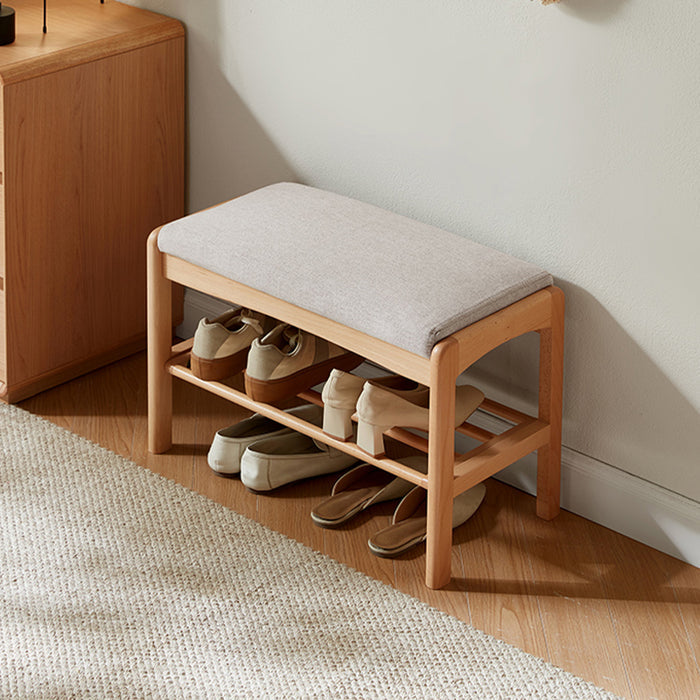 Sylvie 60cm Solid Beech Wood Entryway Shoe Cabinet/Shoe Changing Stool For Home Multiple Color