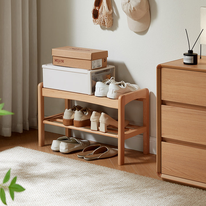 Sylvie 60cm Solid Beech Wood Entryway Shoe Cabinet/Shoe Changing Stool For Home Multiple Color