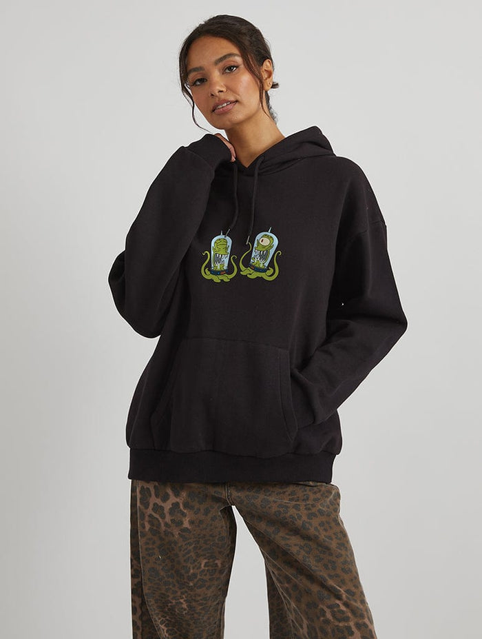 The Simpsons Foolish Earthlings Hoodie In Black Hoodies & Sweatshirts Skinnydip London