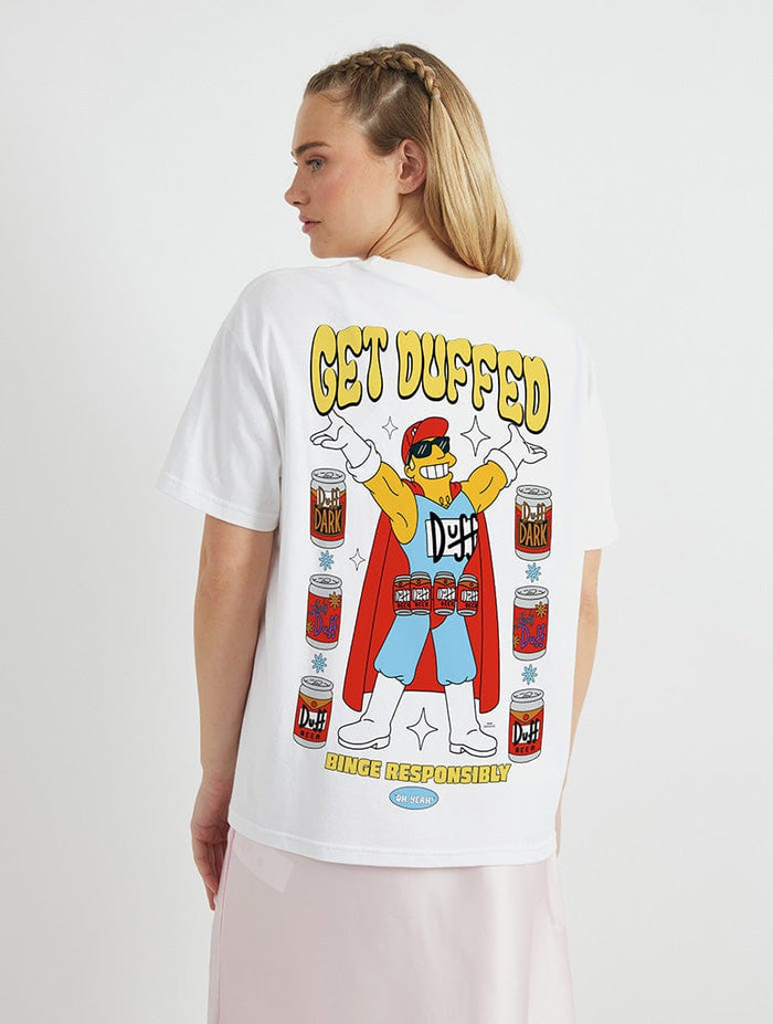 The Simpsons x Skinnydip Get Duffed T-Shirt in White Tops & T-Shirts Skinnydip London