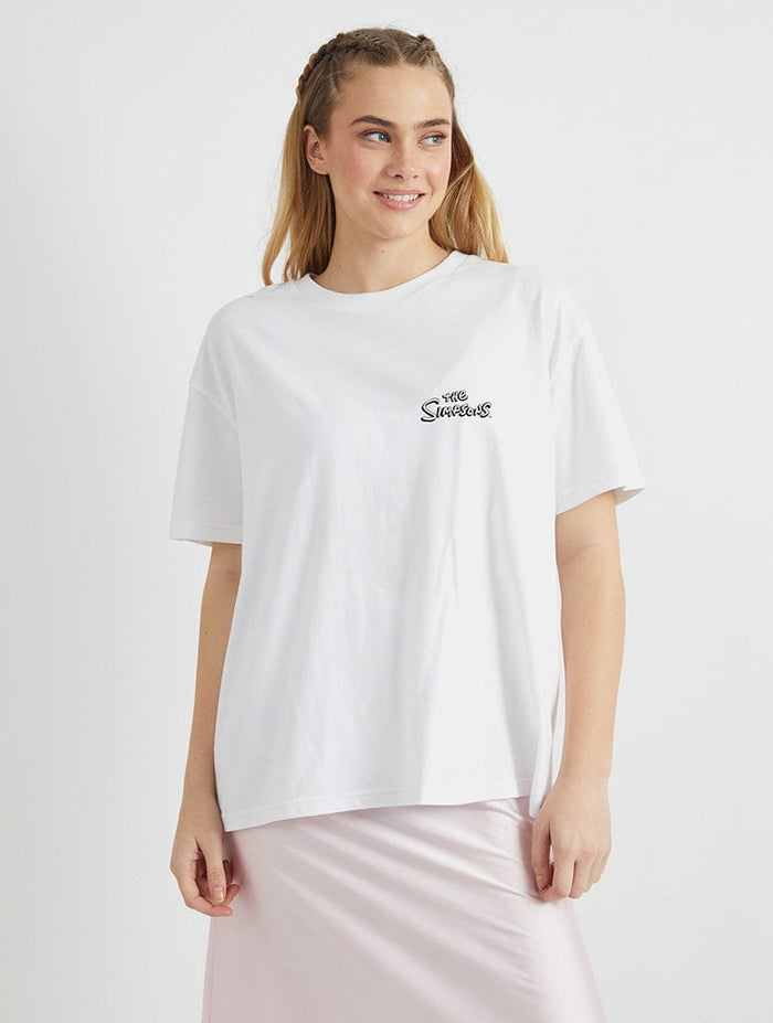 The Simpsons x Skinnydip Get Duffed T-Shirt in White Tops & T-Shirts Skinnydip London