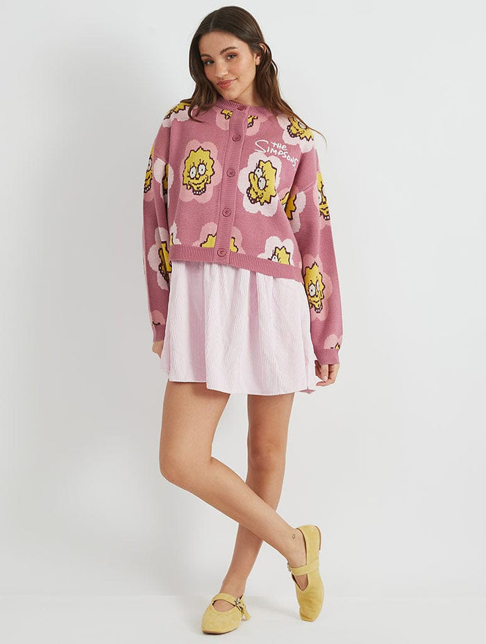 The Simpsons x Skinnydip Lisa Flower Knitted Cardigan Jumpers & Cardigans Skinnydip London