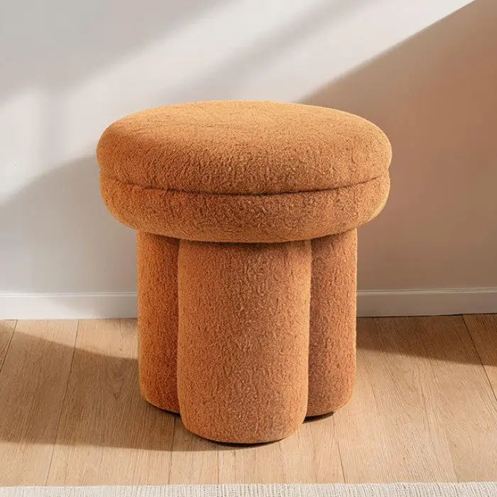 Thorne Mushroom Stool – Saddle Brown Teddy Fabric Denmark Home