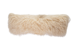 Tibetan Lamb Lumbar Pillow Off White 40x12