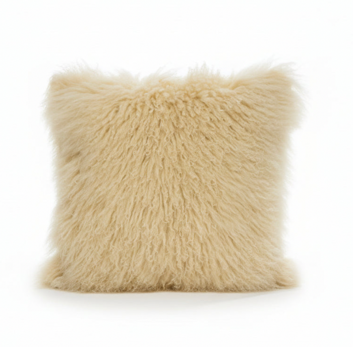 Tibetan Lamb Pillow Champagne 31"w x 37"h