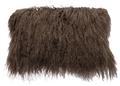 Tibetan Lamb Pillows Pewter Lumbar 12x20