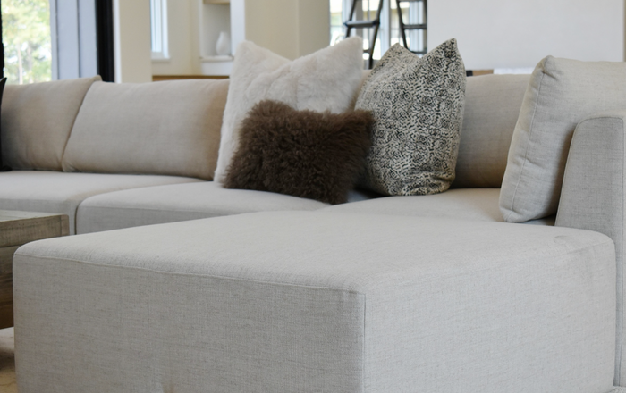 Tibetan Lamb Pillows Pewter Lumbar 12x20