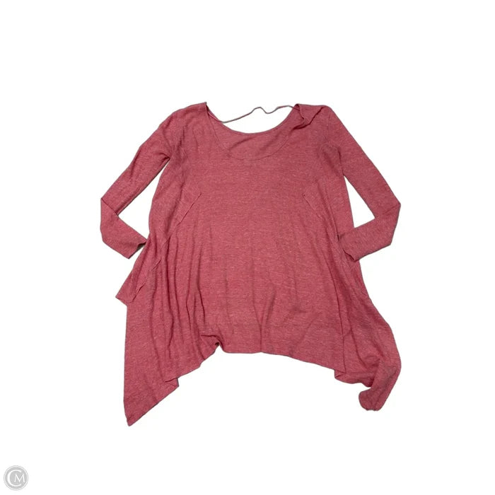 Top Long Sleeve By Free People In Pink, Size: S