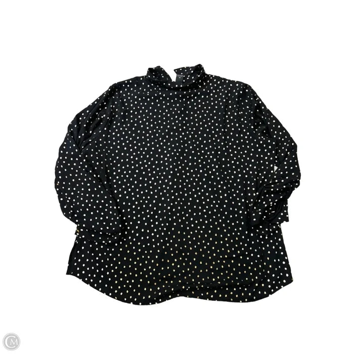 Top Long Sleeve By Investments In Black, Size: 2x