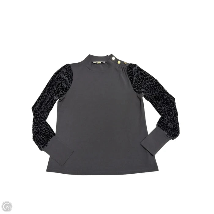 Top Long Sleeve By Michael By Michael Kors In Black & Gold, Size: S