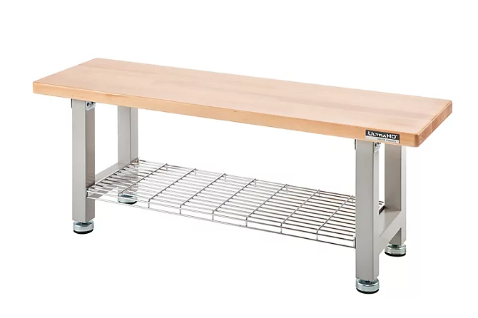 UltraHD 48" Wood Seating Bench with Storage Shelf