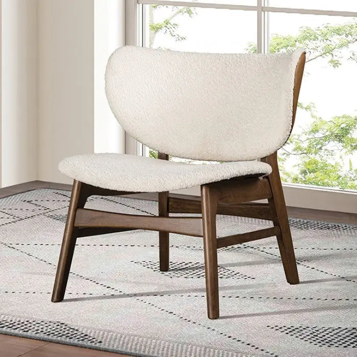 Vandall Wingback Accent Chair – Walnut & Beige Boucle Denmark Home