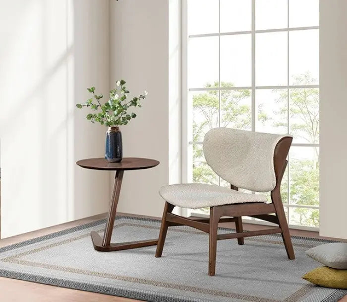 Vandall Wingback Accent Chair – Walnut & Beige Boucle Denmark Home