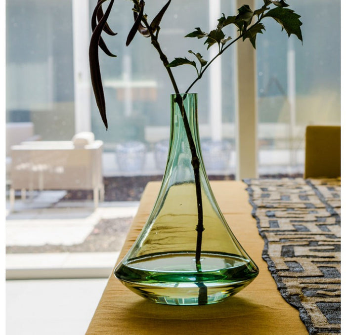 Venus Glass Vase, Green Glass - Gold Leaf Design Group