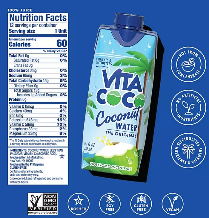 Vita Coco Coconut Water (11.1 fl. oz., 18 pk.) - Eshop House LLC