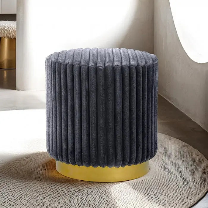 Vulkan Plinth Stool – Dark Gray Fur Fabric Denmark Home
