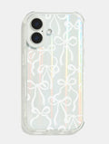 White Bows Holo Shock iPhone Case Phone Cases Skinnydip London