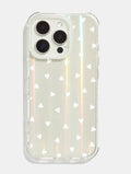 White Ditsy Hearts Holo Shock iPhone Case Phone Cases Skinnydip London