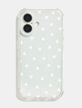 White Ditsy Hearts Shock iPhone Case Phone Cases Skinnydip London