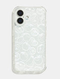 White Fruit Outline Shock iPhone Case Phone Cases Skinnydip London